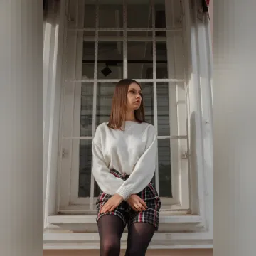 Ekru Kısa Kollu Triko Bluz