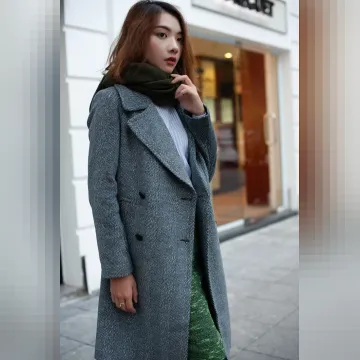 Gri Yün Karışımlı Kaban