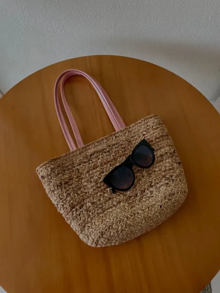 Naturel Hasır Plaj Çantası